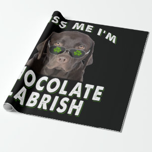 Papel De Presente Cachorro   Beije-me Sou Chocolate Labrish