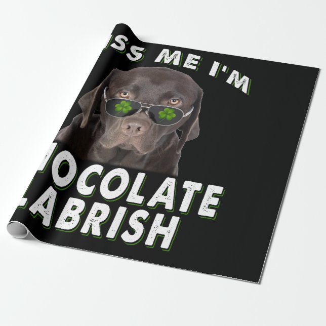 Papel De Presente Cachorro | Beije-me Sou Chocolate Labrish (Desenrolado)