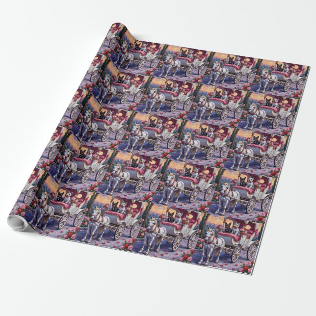 Papel De Presente Cachorro Biewer Terrier Dia dos Namorados (Desenrolado)