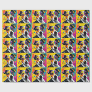 Papel De Presente Cachorro Bonito Cachorro Engraçado Animal Pet Mídi