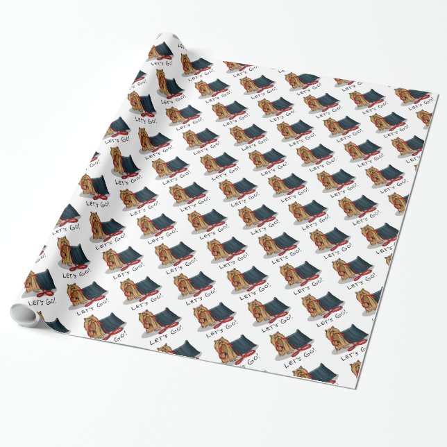 Papel De Presente Cachorro Bonito - Vamos Ir! Yorkshire Terrier (Desenrolado)