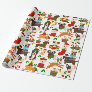 Papel De Presente Cachorro Cachorro Bonito Natal