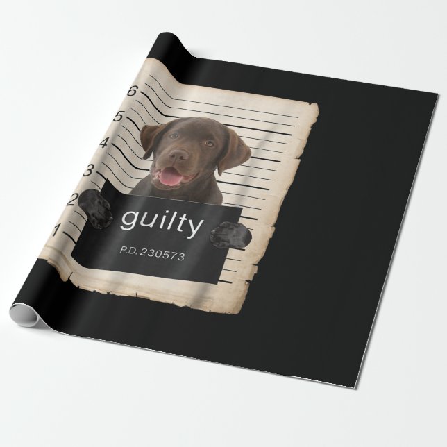 Papel De Presente Cachorro | Chocolate Culpado Labrador Mau Cão (Desenrolado)