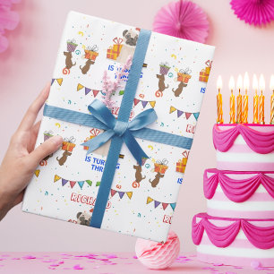 Papel De Presente Cachorro Corajoso Puppy Pensou na Festa de anivers