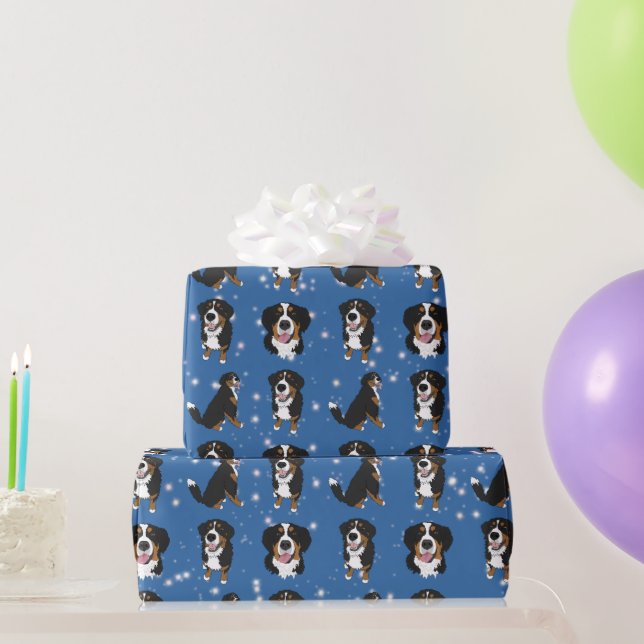 Papel De Presente Cachorro da Montanha Bernese (Presentes para festas)