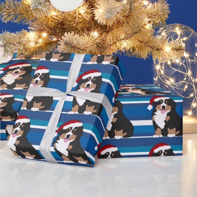 Papel De Presente Cachorro da Montanha Bernese de Natal  (Feriados)