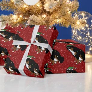 Papel De Presente Cachorro da Montanha Bernese de Natal