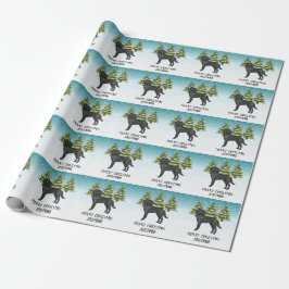 Papel De Presente Cachorro da raça Labrador Retriever Preto Floresta