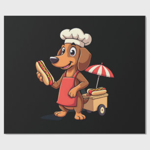 Papel De Presente Cachorro Dackel Engraçado Sanduíche Salsicha Cacho