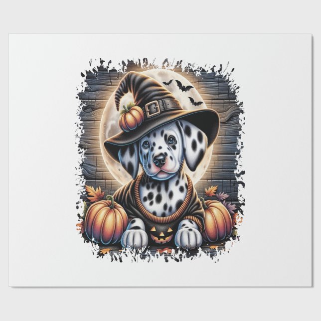 Papel De Presente Cachorro Dalmata Halloween (Aberto)