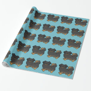 Papel De Presente Cachorro de Cartoon Negro E Tibetano