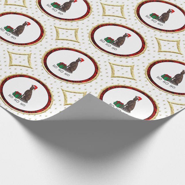 Papel De Presente Cachorro de Greyhound (Bindle) de Natal (Ponta)