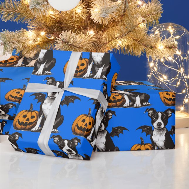 Papel De Presente Cachorro de Halloween (Feriados)
