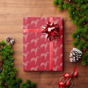 Papel De Presente Cachorro de Natal de Cinza italiana de chicote Ver