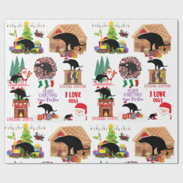 Papel De Presente Cachorro Defecando Natal Engraçado Papai Noel & Hu