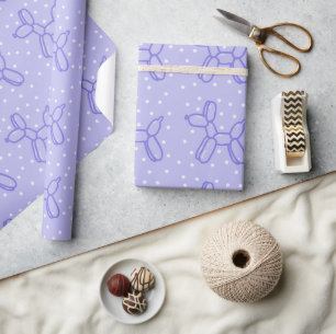 Papel De Presente Cachorro do Balão de lavanda
