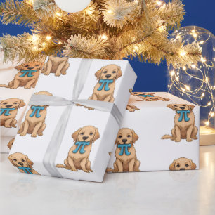 Papel De Presente Cachorro do Dia do Pi com Símbolo do Pi Feliz Di