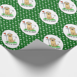 Papel De Presente Cachorro do retriever do laboratório amarelo Golf