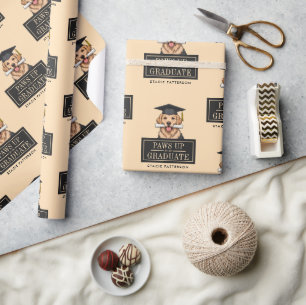 Papel De Presente Cachorro do Retriever do Ouro de Graduação Persona