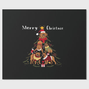 Papel De Presente Cachorro Dogue de Bordeaux Mastim Francês Árvore d