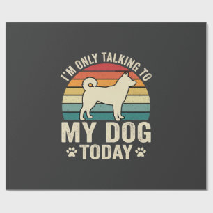 Papel De Presente Cachorro Engraçado Falando Pôr do Sol Retro