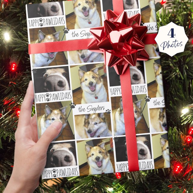 Papel De Presente Cachorro Engraçado Natal 4 Fotos YAPPY PAWLIDAYS (Criador carregado)