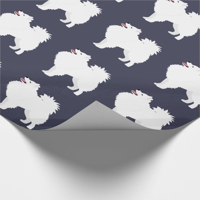 Papel De Presente Cachorro Eskimo Americano Raça Silhouette (Ponta)