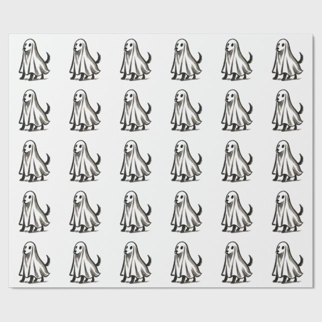 Papel De Presente Cachorro Fantasma Disfarçado – Estilo Tinta de Hal (Aberto)