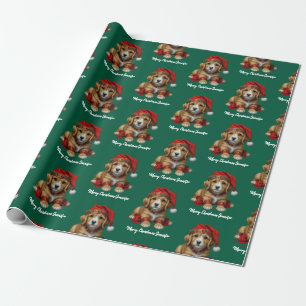 Papel De Presente Cachorro festivo nas fantasias de Natal - Víblias