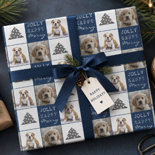 Papel De Presente Cachorro Filhote Pet 2 Fotos Árvore de Natal Alegr