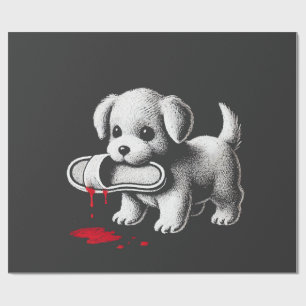 Papel De Presente Cachorro Fofo com Camisa de Chinelo Humor Negro Am