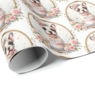 Papel De Presente Cachorro Francês Cachorro Pupado Cachorro - Aniver