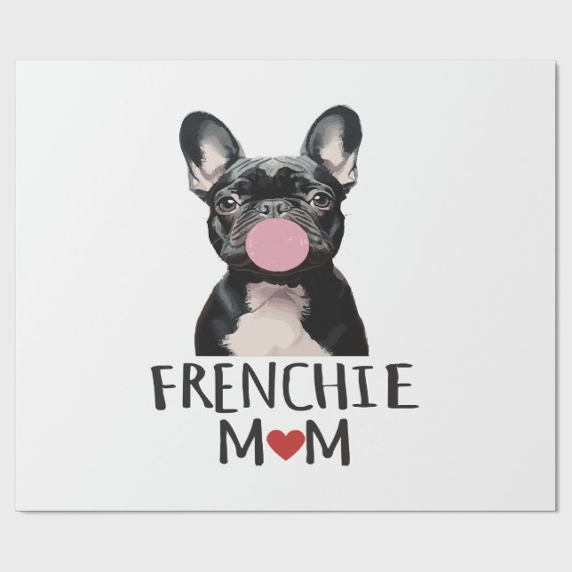 Papel De Presente Cachorro francês fofo (Aberto)