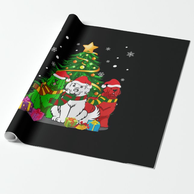 Papel De Presente Cachorro Funny Newfound | Melhor presente de Natal (Desenrolado)