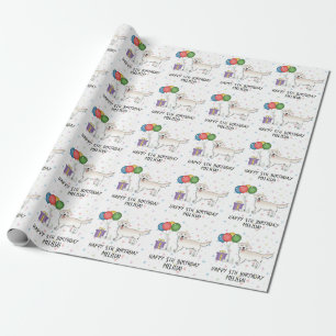 Papel De Presente Cachorro Golden Retriever Creme Inglês Fofo - Aniv