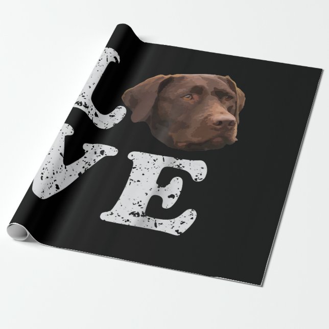 Papel De Presente Cachorro | I Love Chocolate Labrador Retriever (Desenrolado)