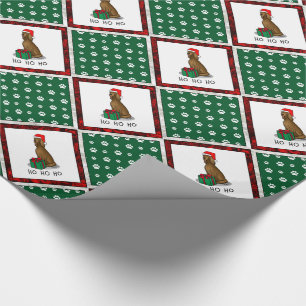Papel De Presente Cachorro Irlandês de Natal Santa Hat (vermelho 1)