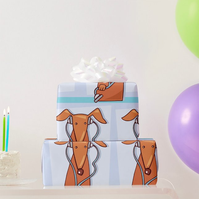 Papel De Presente Cachorro ouvindo música Fones de ouvido engraçados (Criador carregado)