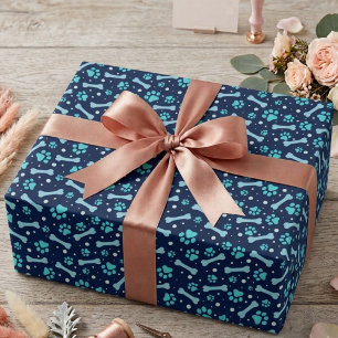 Papel De Presente Cachorro Personalizado Aniversário Pato Azul Impri