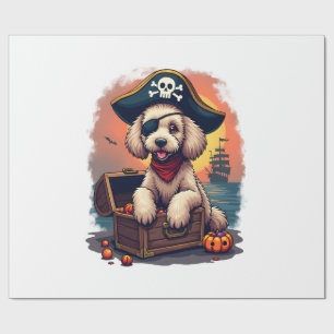 Papel De Presente Cachorro Pitpull Fantasma Halloween
