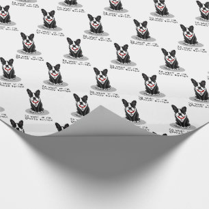 Papel De Presente Cachorro (preto) podre de Boston com torre podre