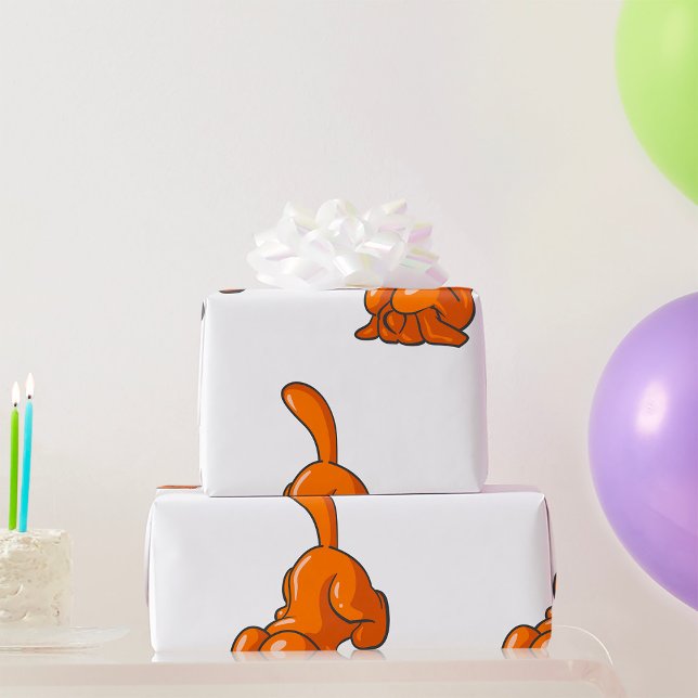 Papel De Presente Cachorro Sabujo Laranja (Criador carregado)
