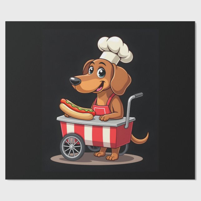 Papel De Presente Cachorro Salsicha Sanduíche Cachorro-quente Dachsh (Aberto)