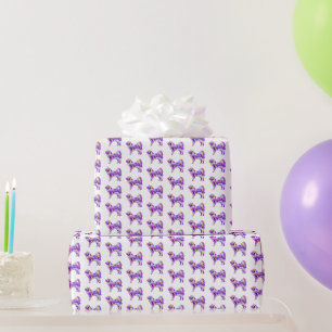Papel De Presente Cachorro Samoto Silhute Purple PY&B White