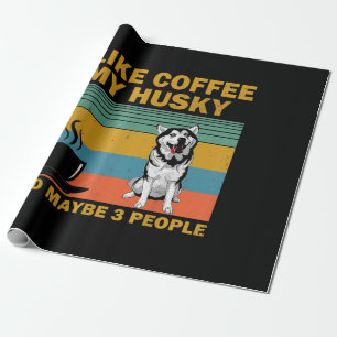 Papel De Presente Cachorro Siberian Husky Oferta De Pasta De Café