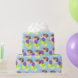 Papel De Presente Cachorro voador indo para o mundo dos sonhos