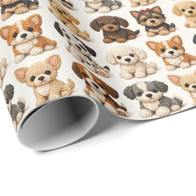 Papel De Presente Cachorros Fofos (Ponta do rolo)