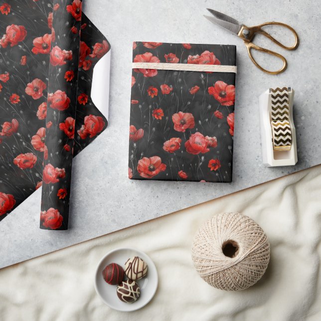 Papel De Presente Cachorros vermelhos em preto (Artesanato)