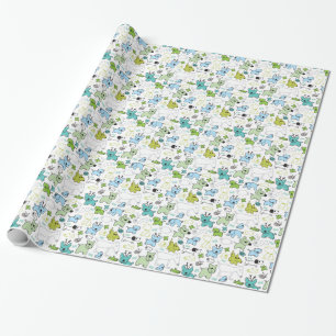 Papel De Presente caçoa o teste padrão animal do fundo