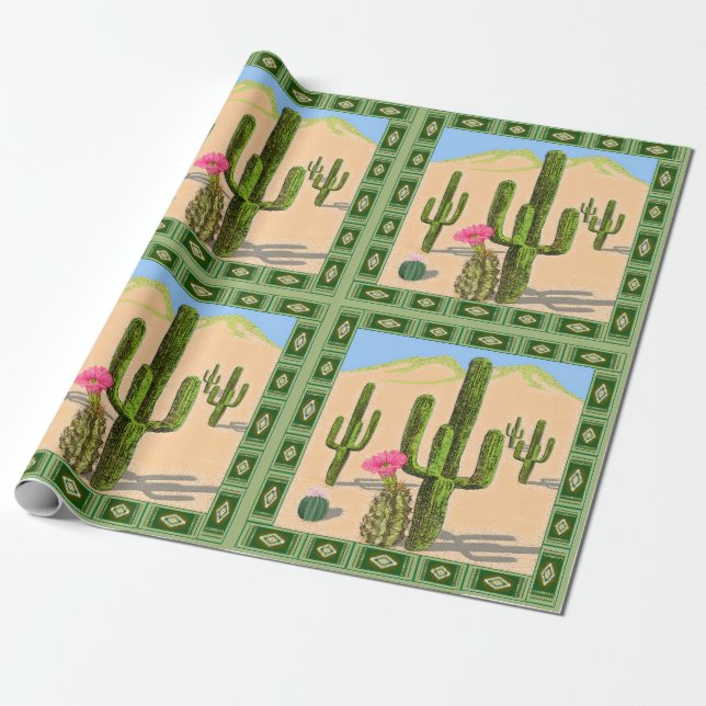 Papel De Presente Cacto (Desenrolado)